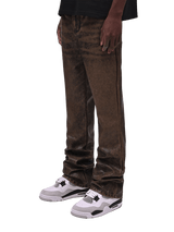Flare Leather Pants - Acid Wash