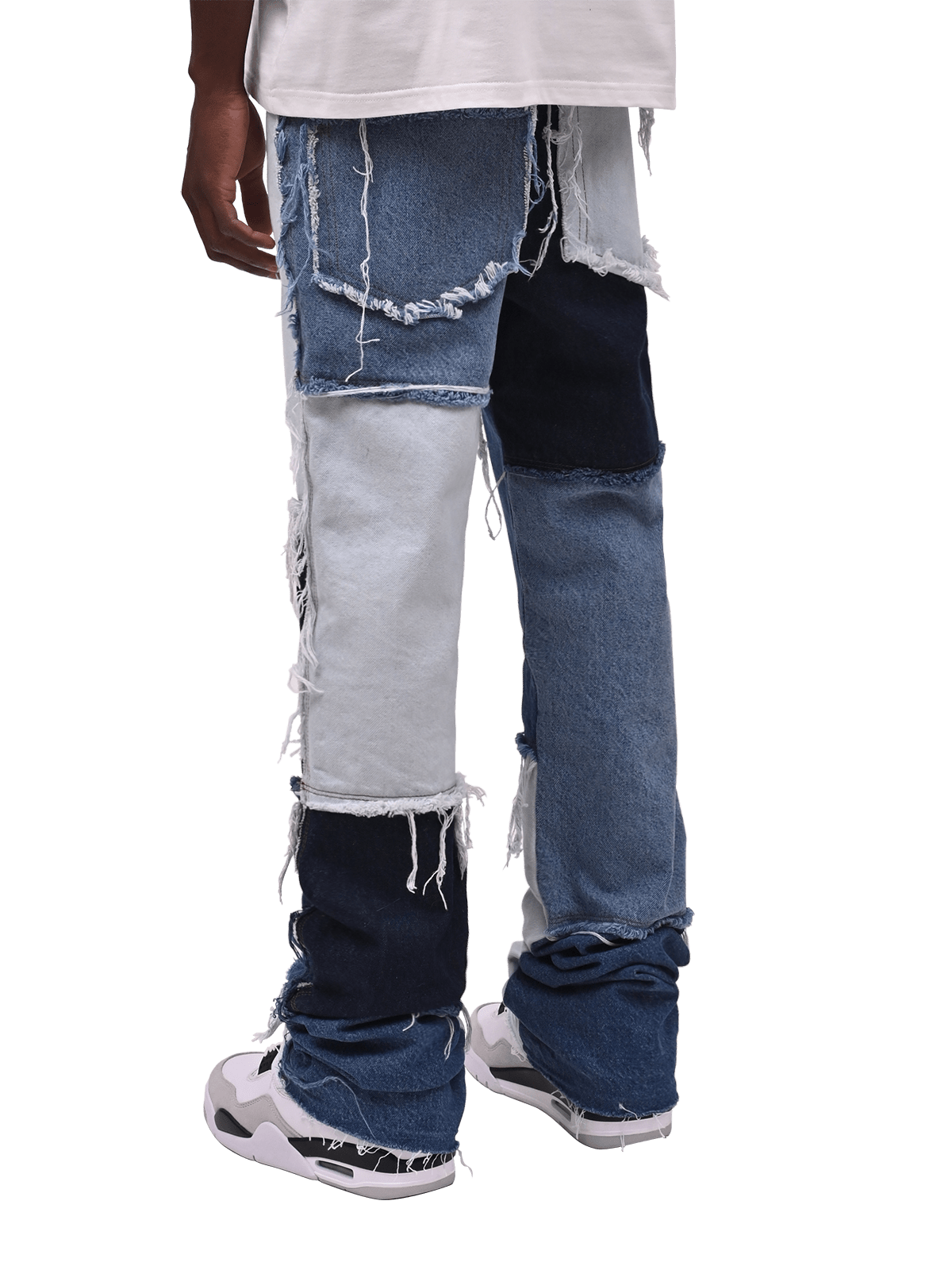 Patchwork Flare Denim - Light Stone