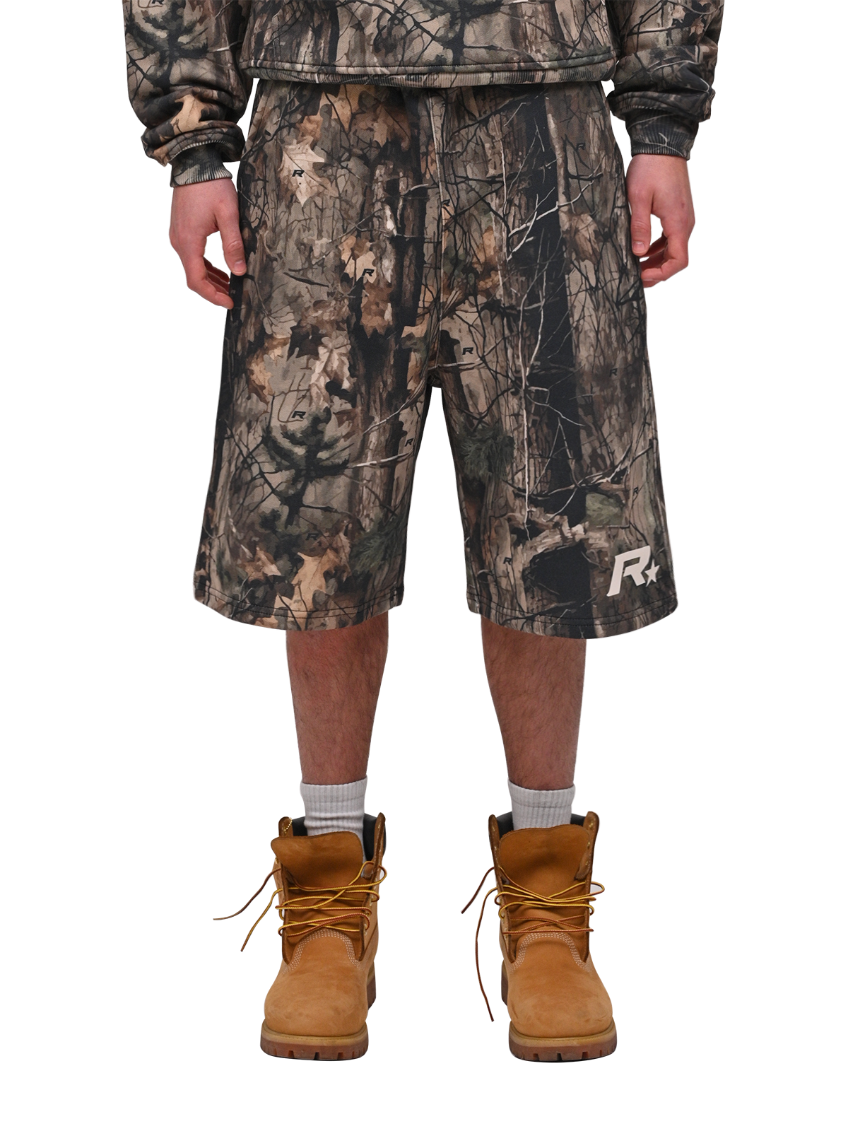 Baggy Jersey Shorts - Forest Camo