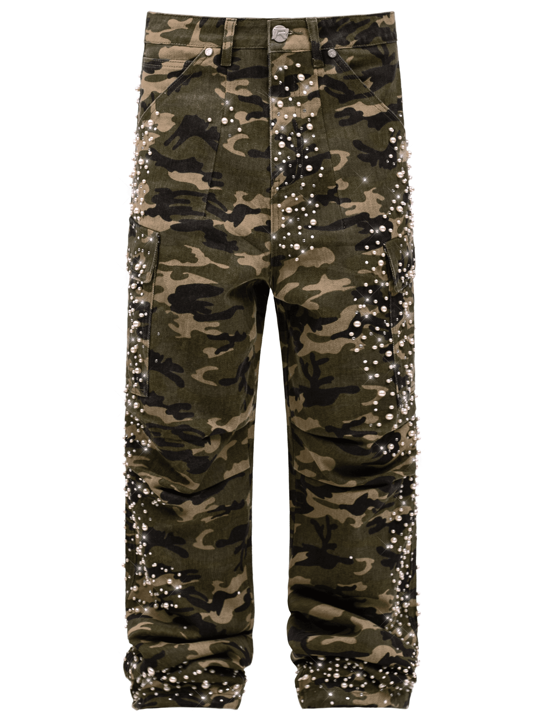 Camo Cargo Embellish Denim