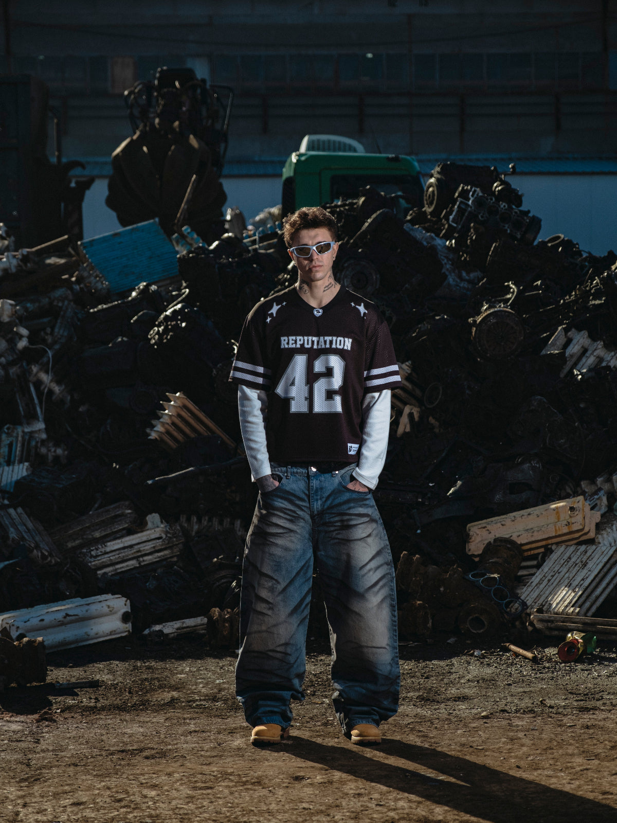 Mesh Layered Jersey - Black