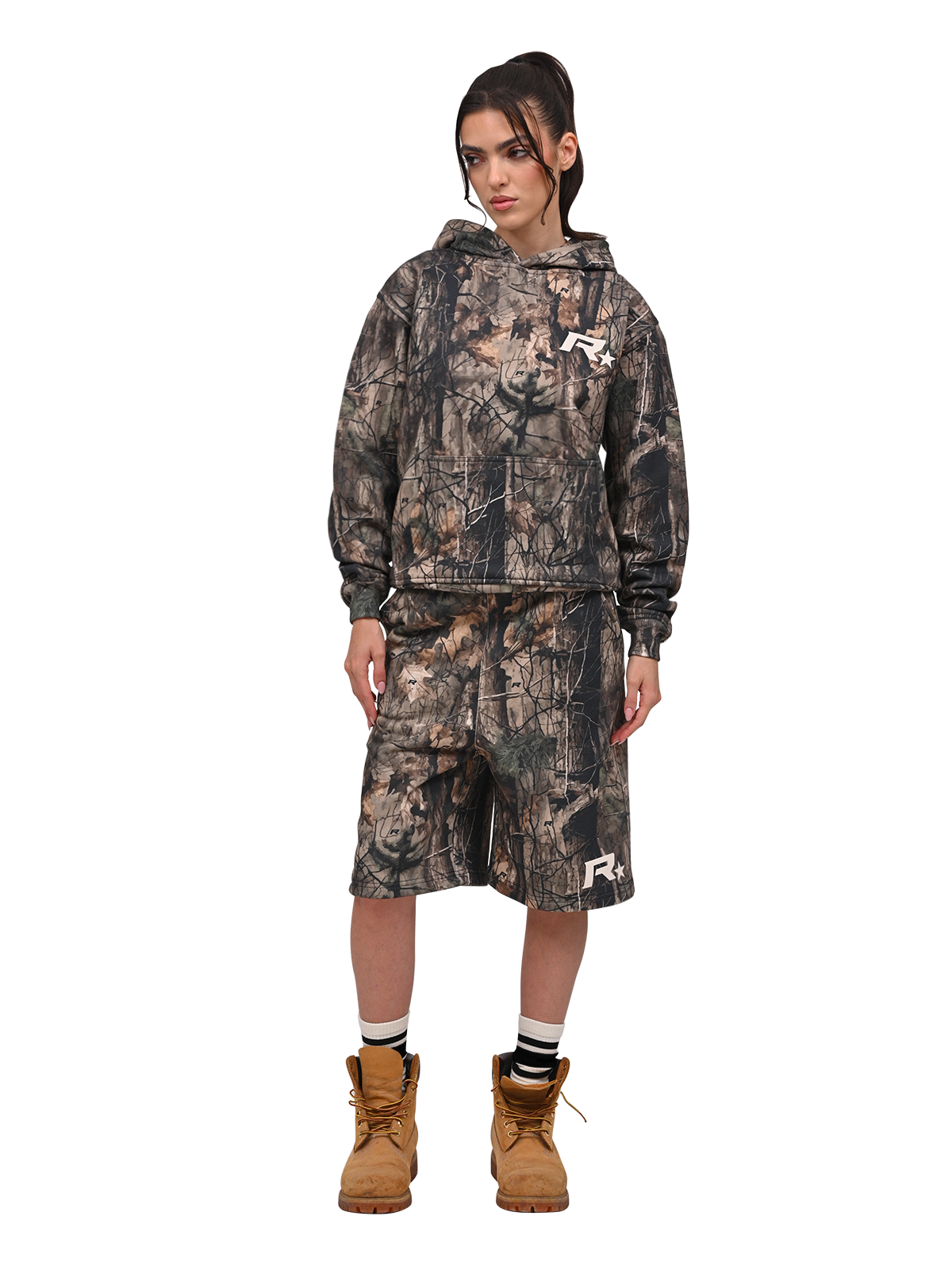 Baggy Jersey Shorts - Forest Camo