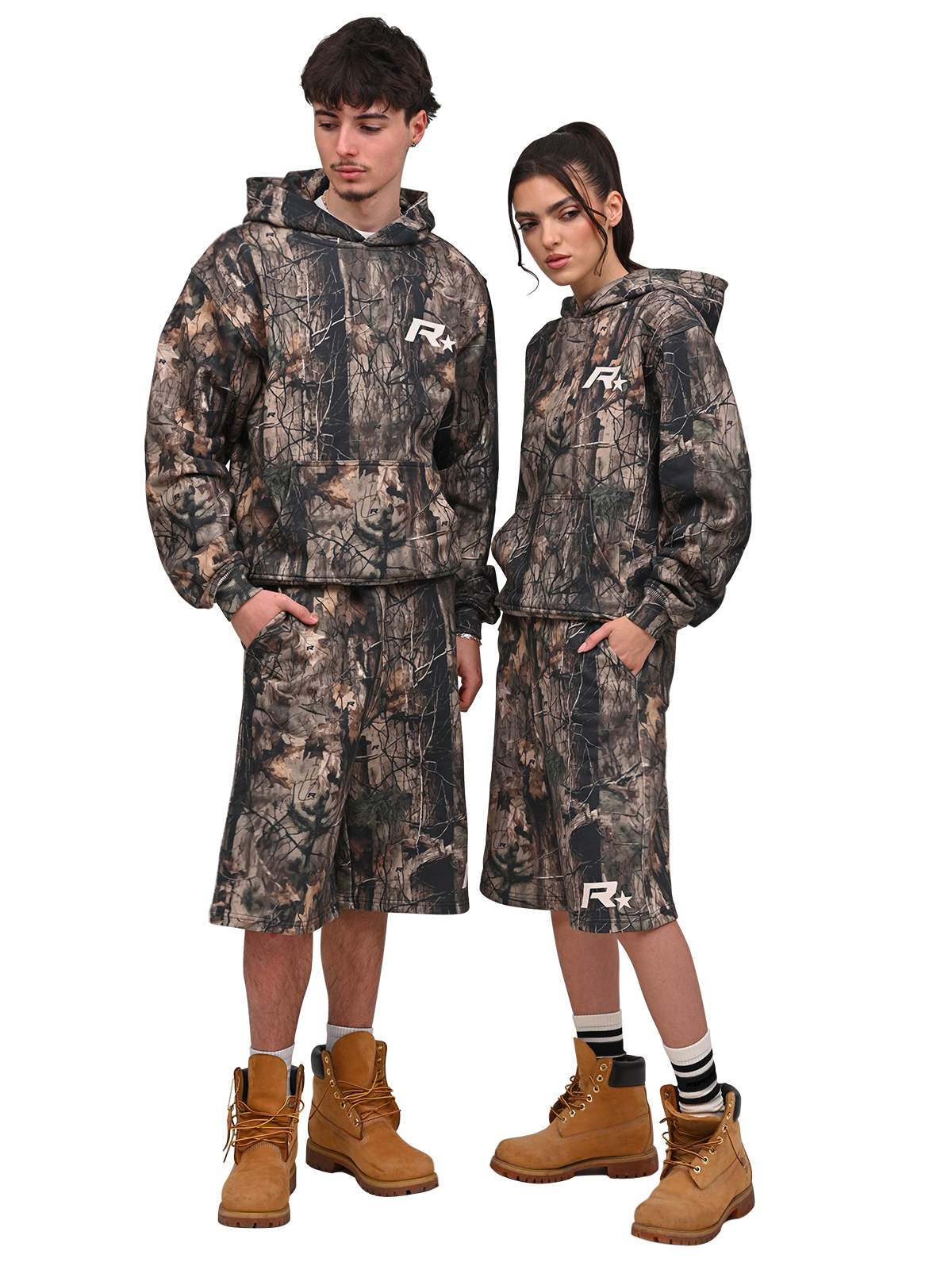 Baggy Jersey Shorts - Forest Camo