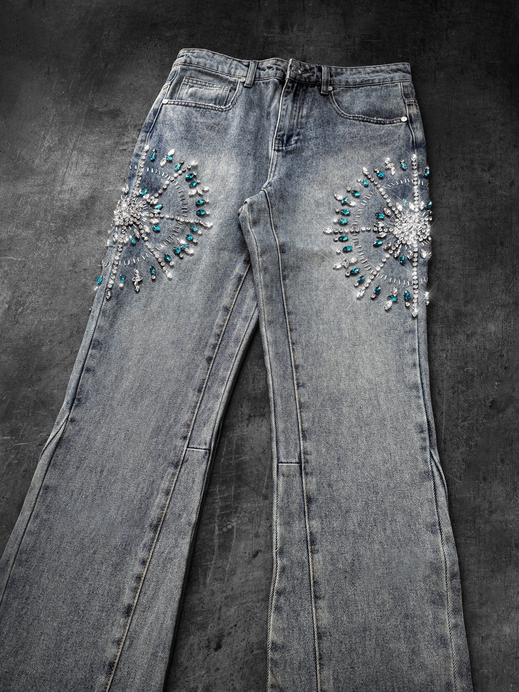 Circle Diamond Denim - Light Stone