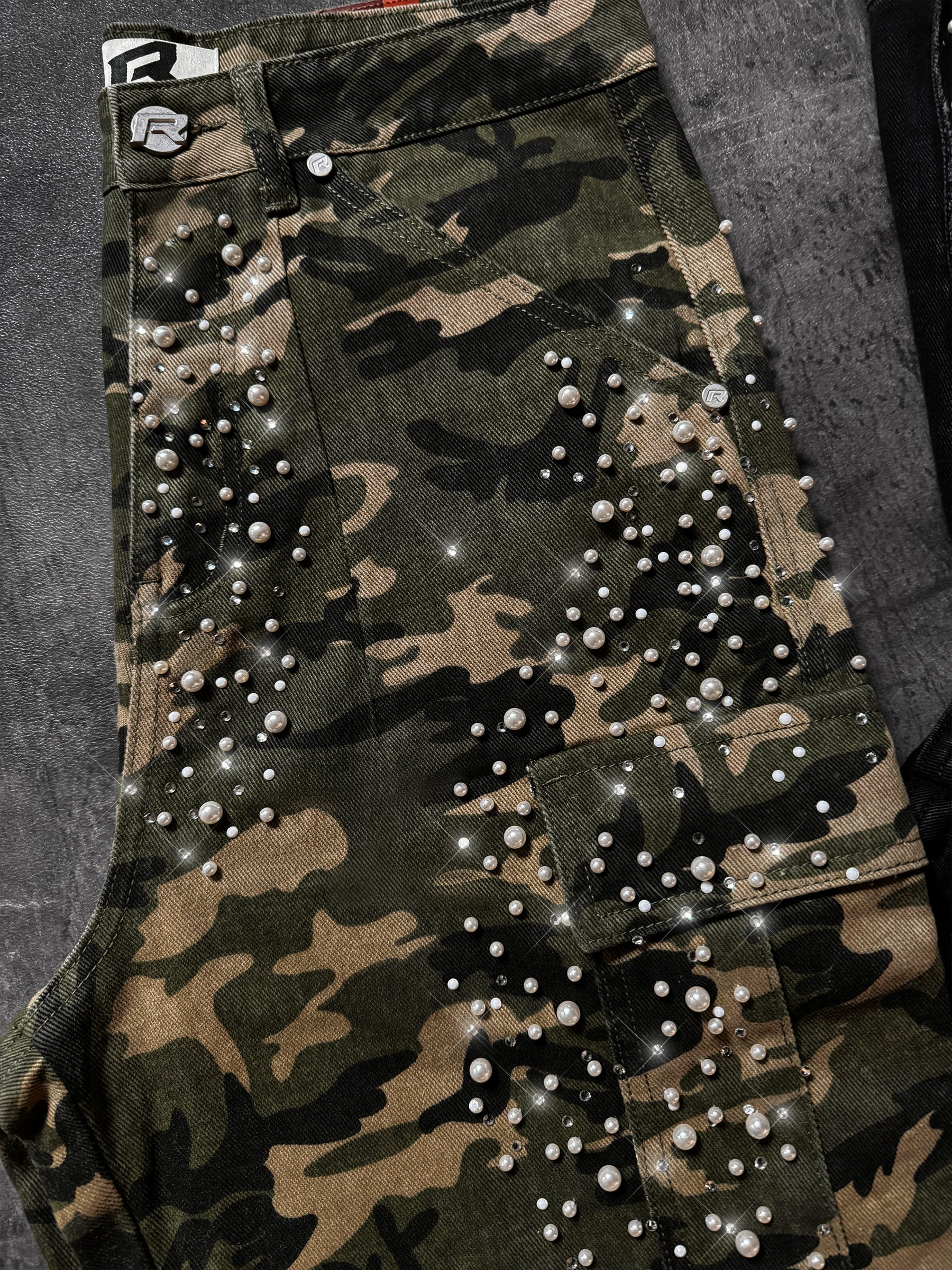 Camo Cargo Embellish Denim