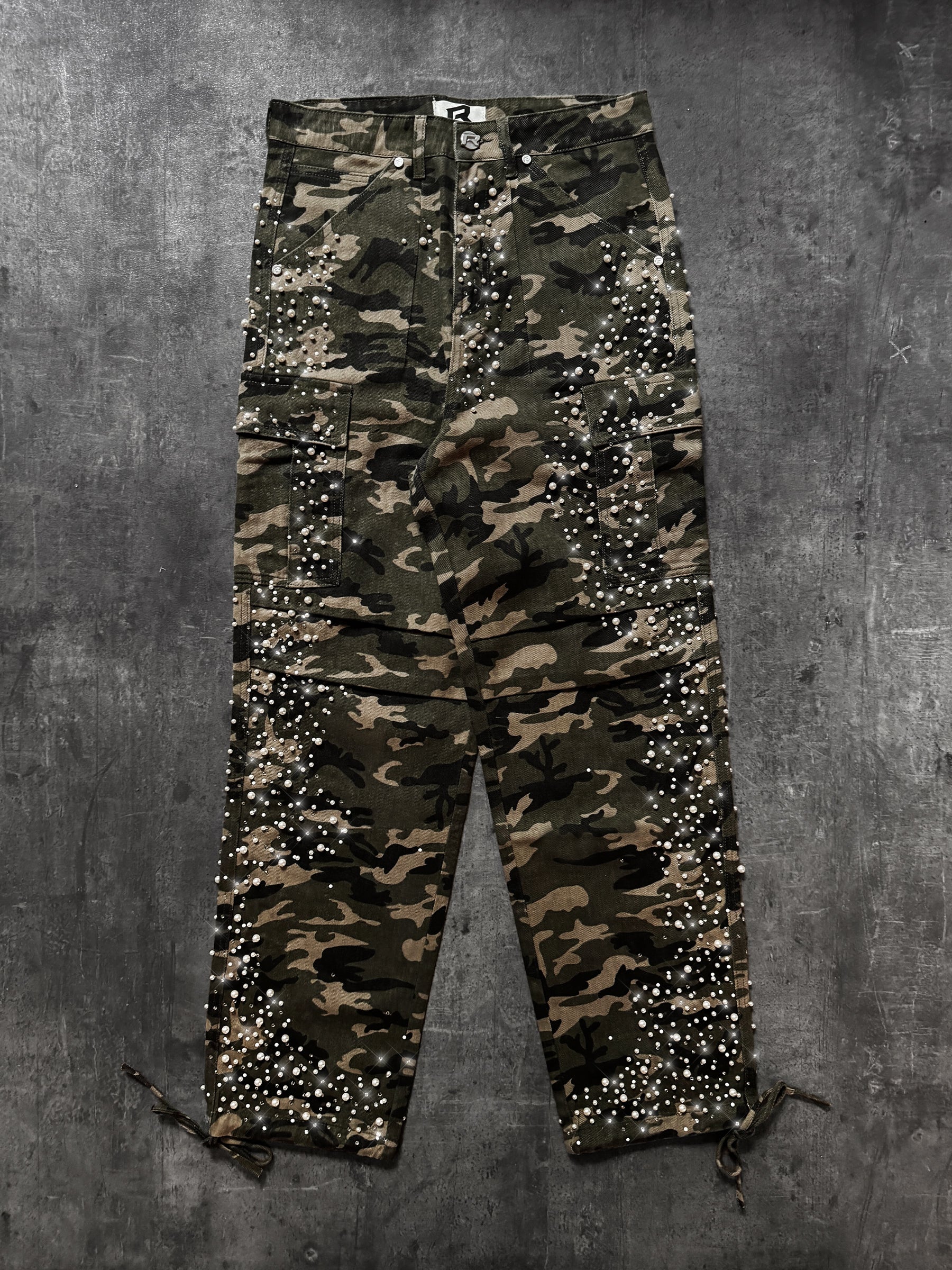 Camo Cargo Embellish Denim