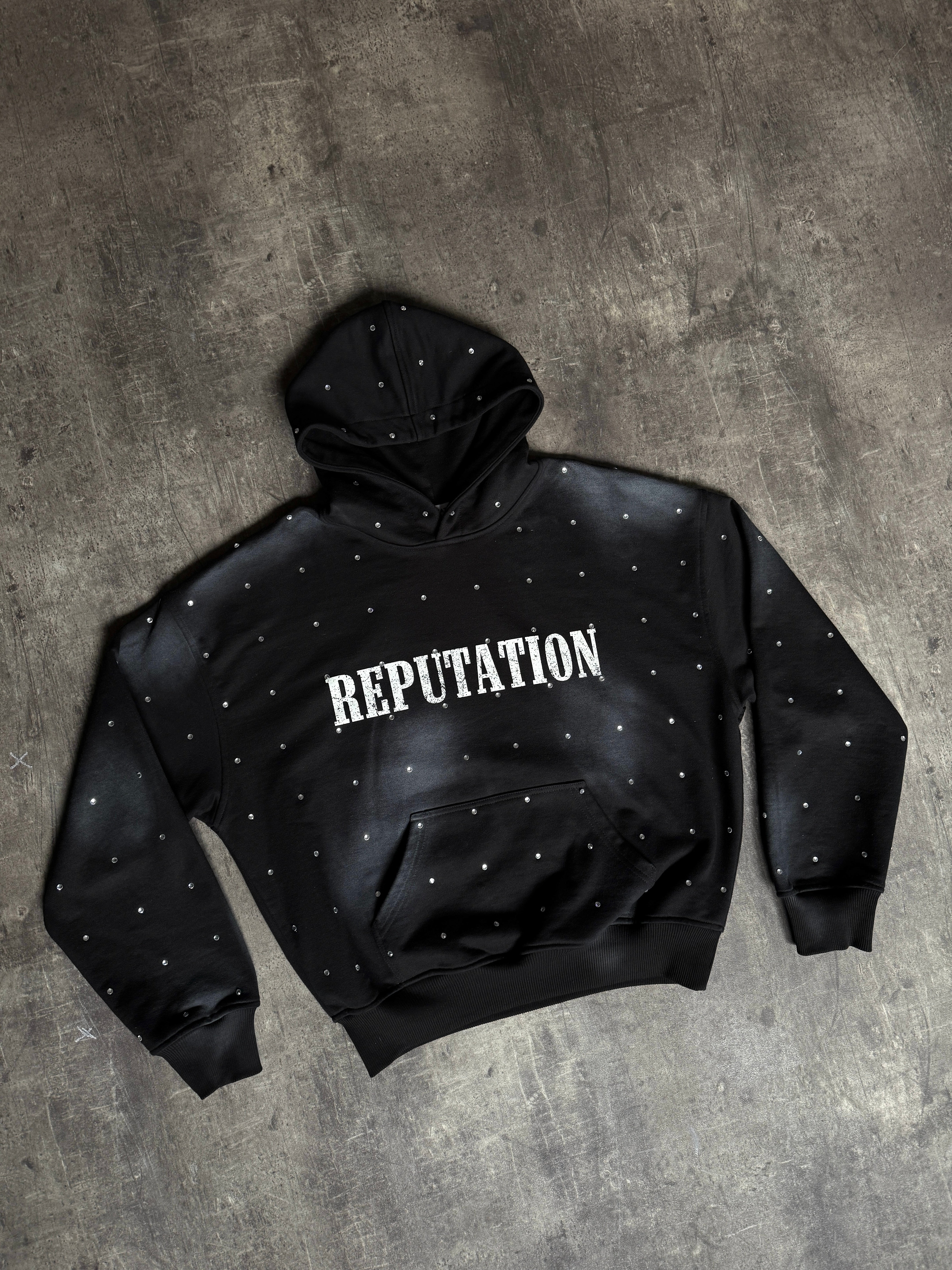 Rhinestone Hoodie - Black