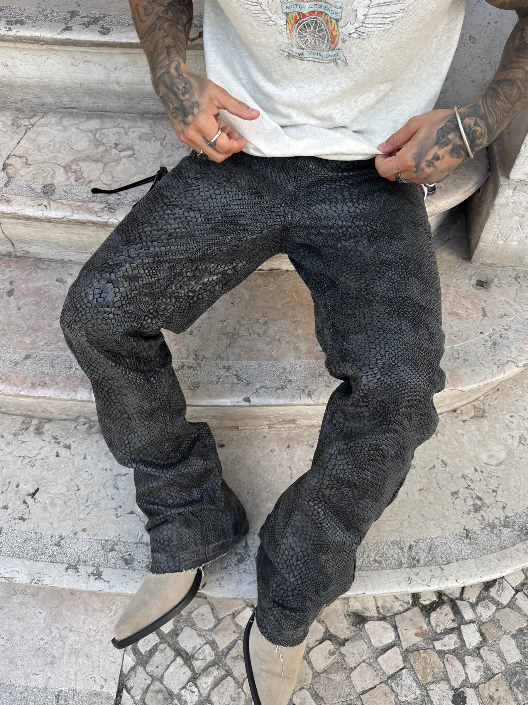 Python Camo Denim - Black