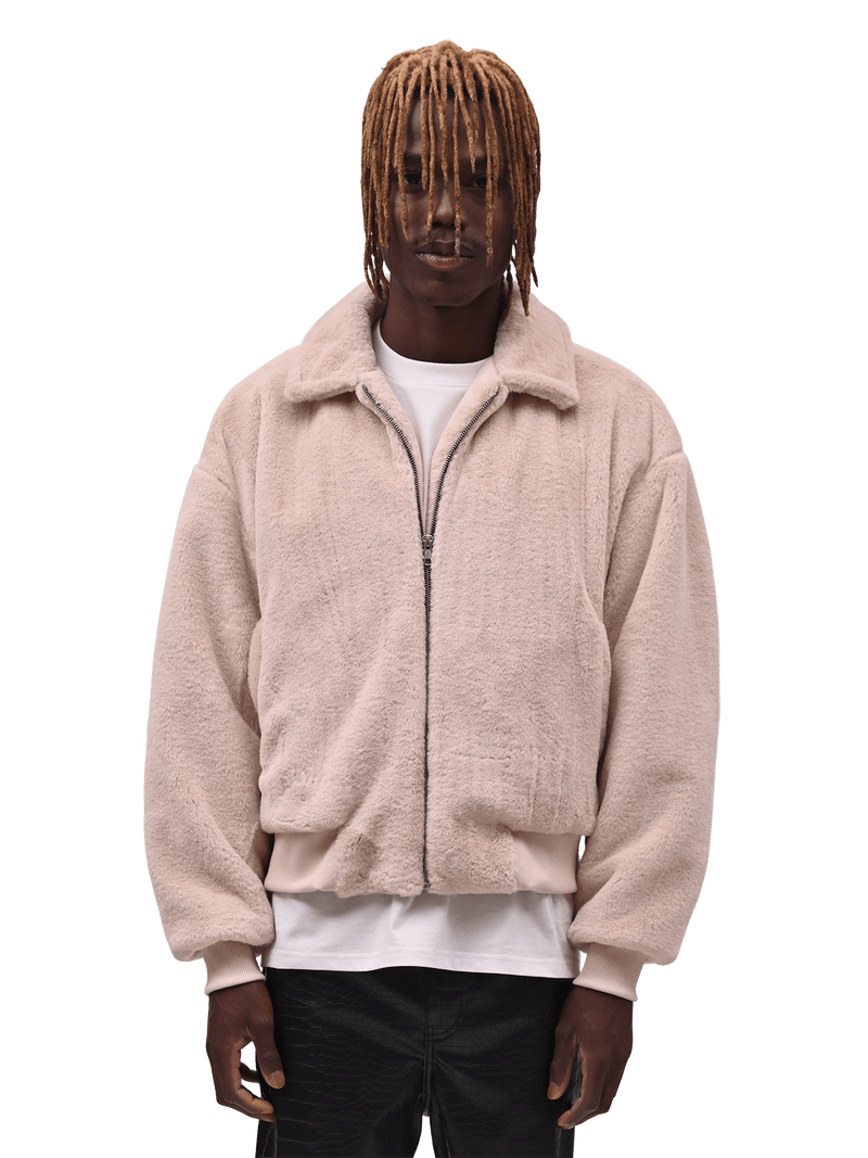 Faux Fur Jacket - Cream