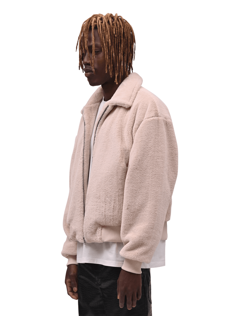 Faux Fur Jacket - Cream