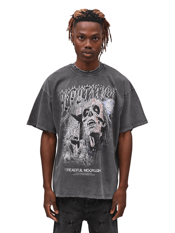 Halloween Vintage Tee - Dreadful Moonlight