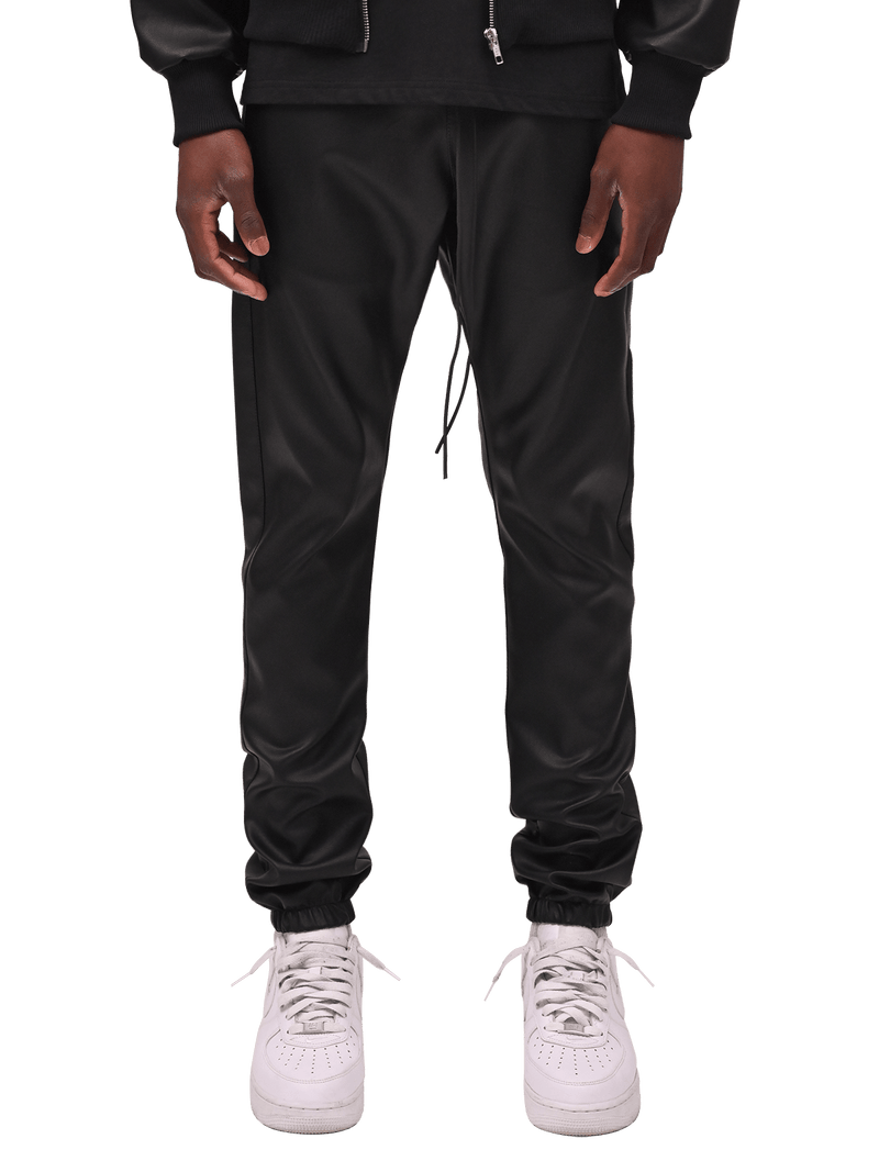 Leather Sweatpants - Black