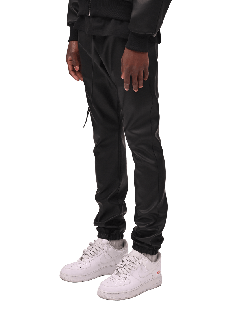 Leather Sweatpants - Black