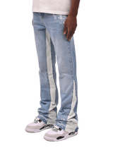 Flare Track Denim - Light Stone