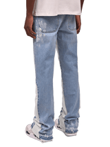 Flare Track Denim - Light Stone