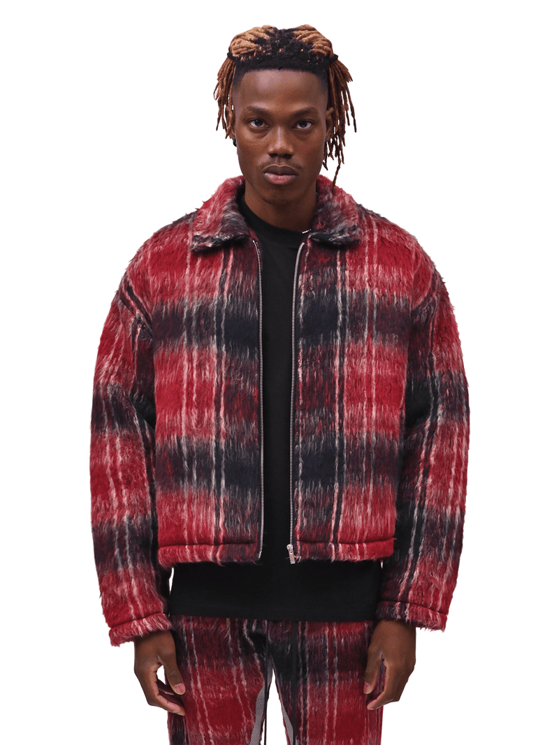 Mohair Cropped Jacket - Wine