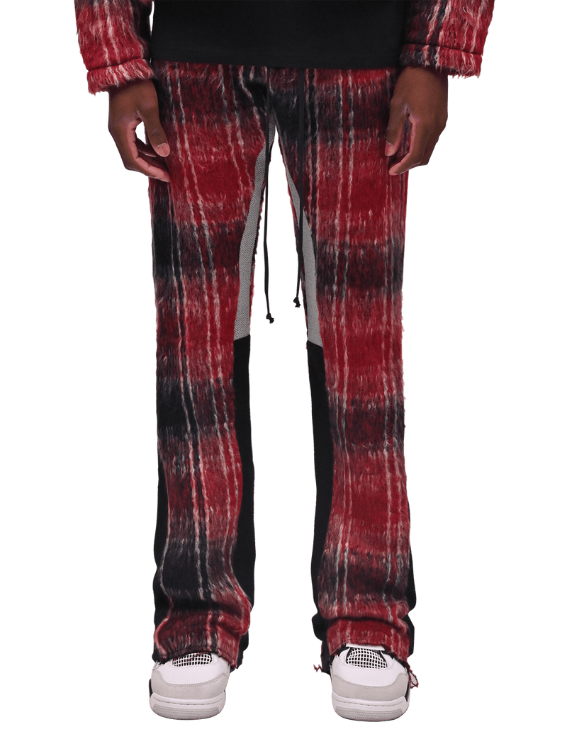 Mohair Flare Sweatpants - Wine