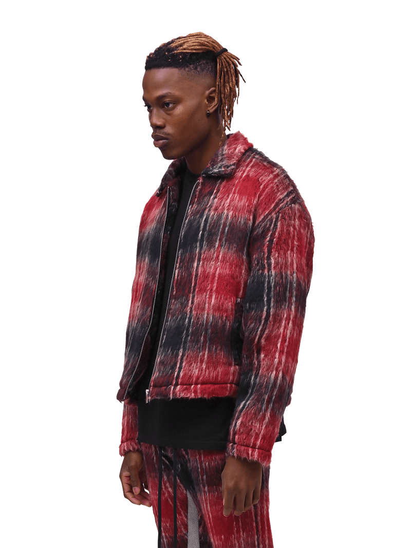 Mohair Cropped Jacket - Wine