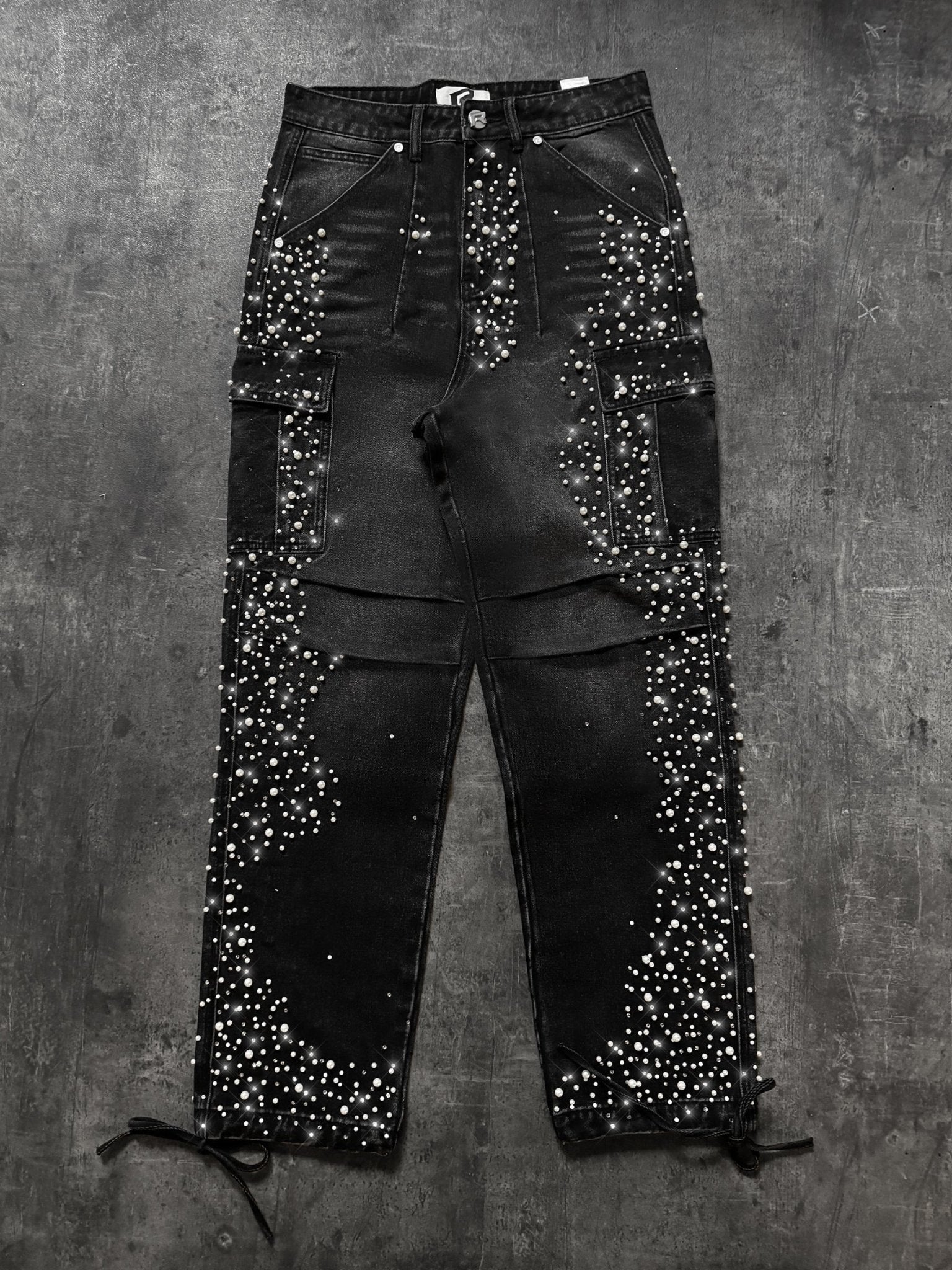 Black Cargo Embellish Denim - Reputation Studios