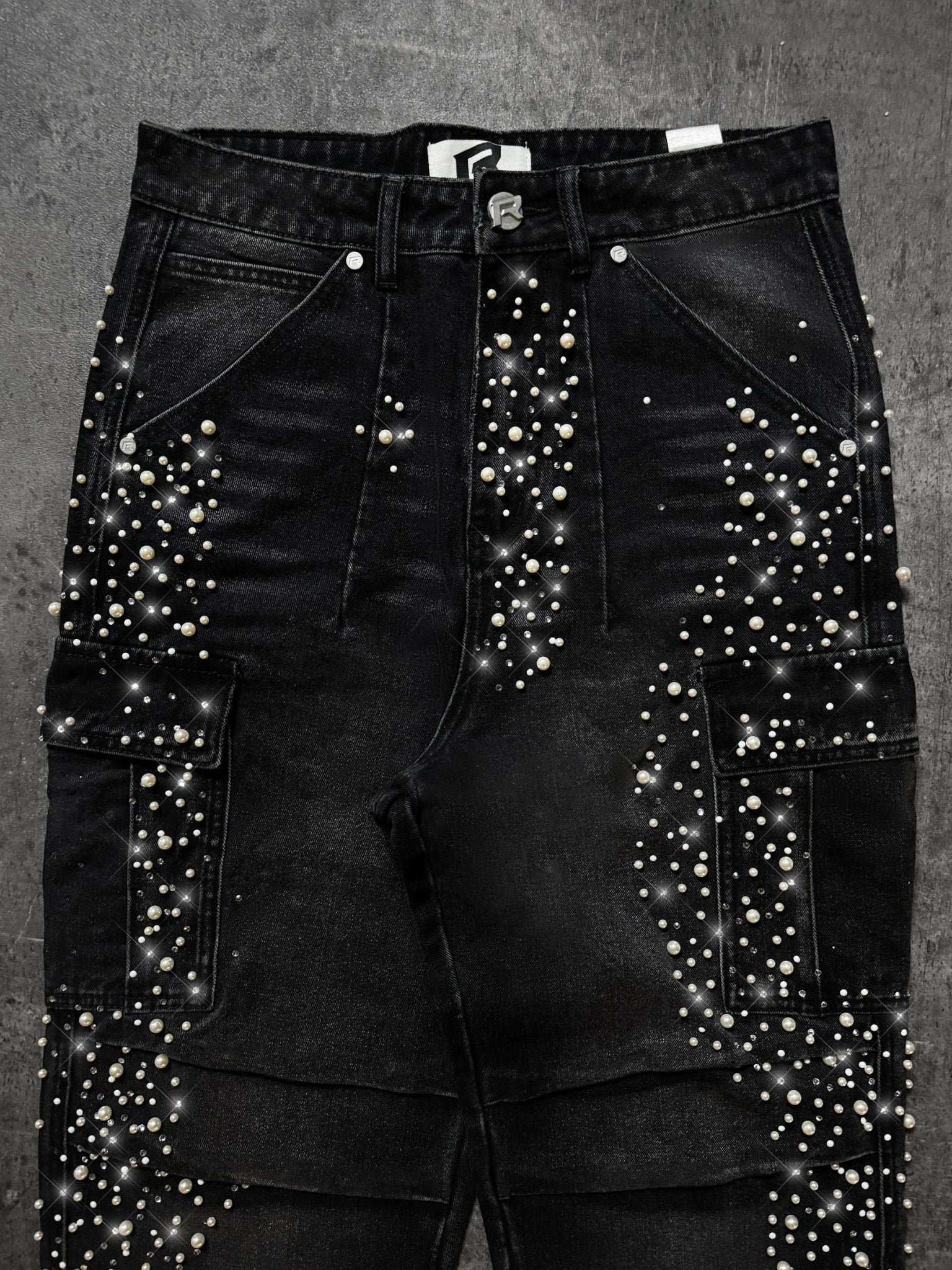 Black Cargo Embellish Denim - Reputation Studios