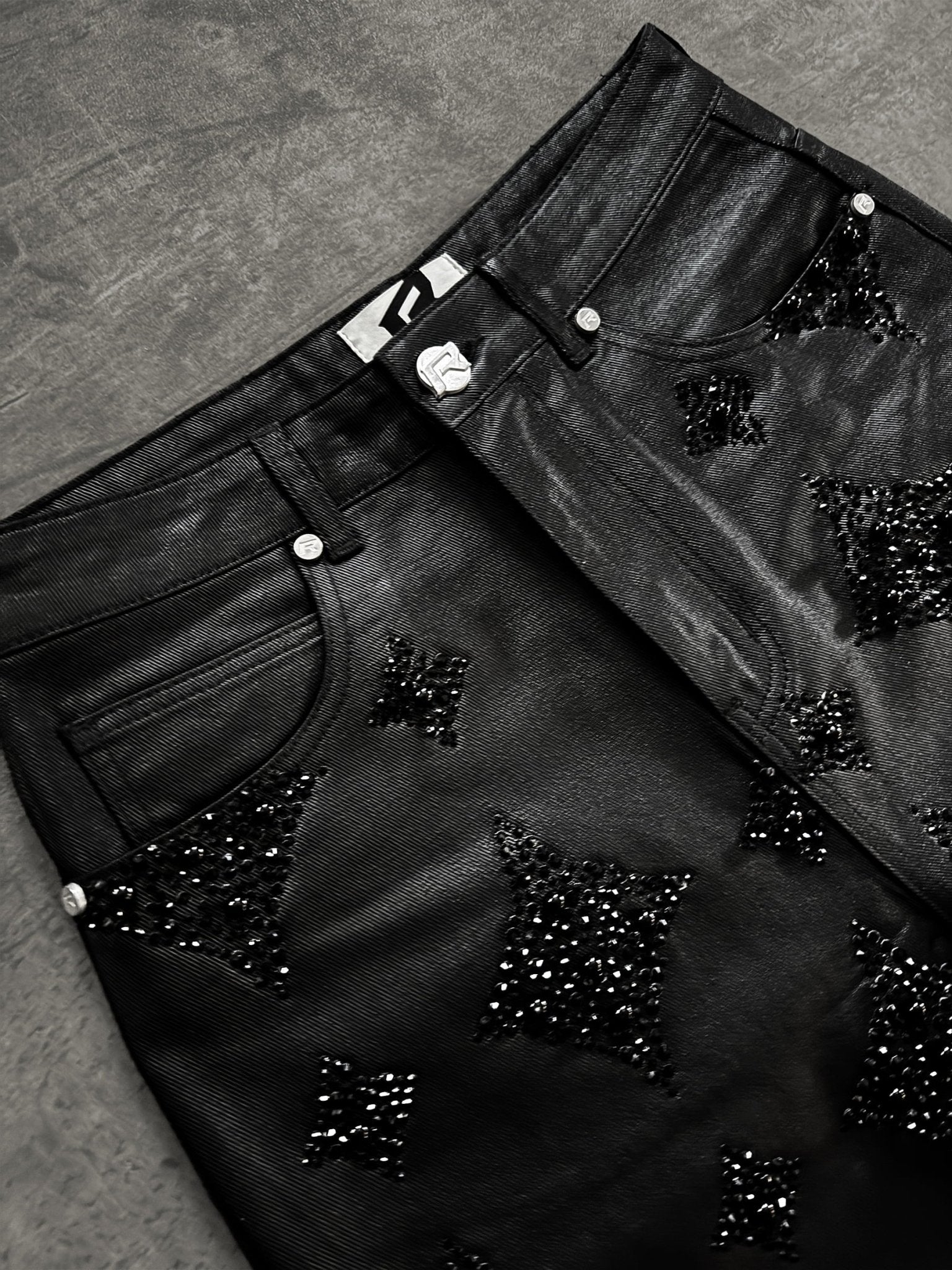 Black Wax Embellish Jorts - Reputation Studios