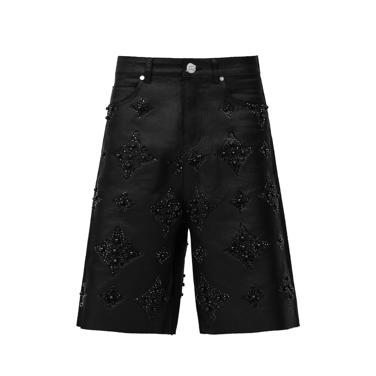 Black Wax Embellish Jorts