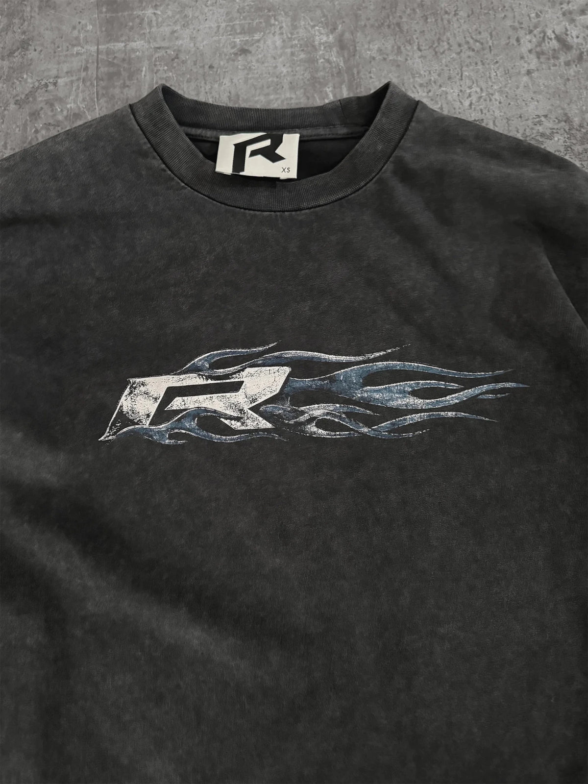 Blue Flames Long Sleeve Tee - Reputation Studios