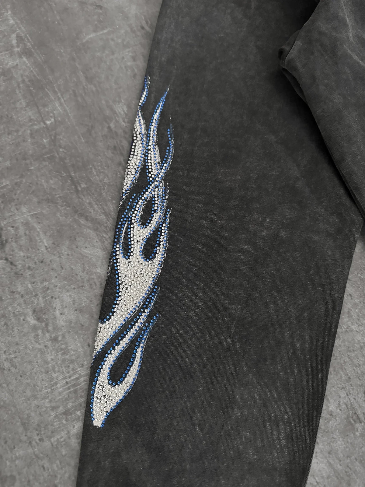 Blue Flames Long Sleeve Tee - Reputation Studios