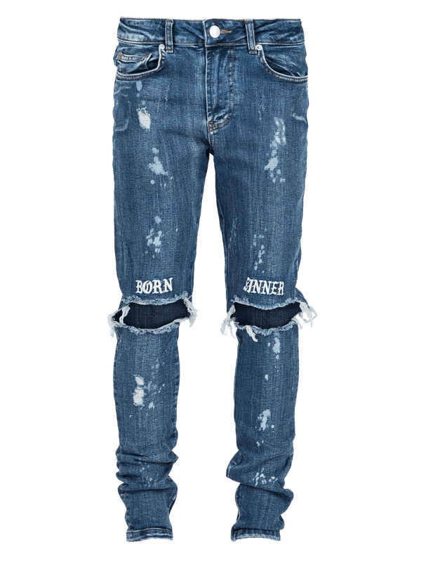 Born Sinner Distressed Denim - Dark Stone