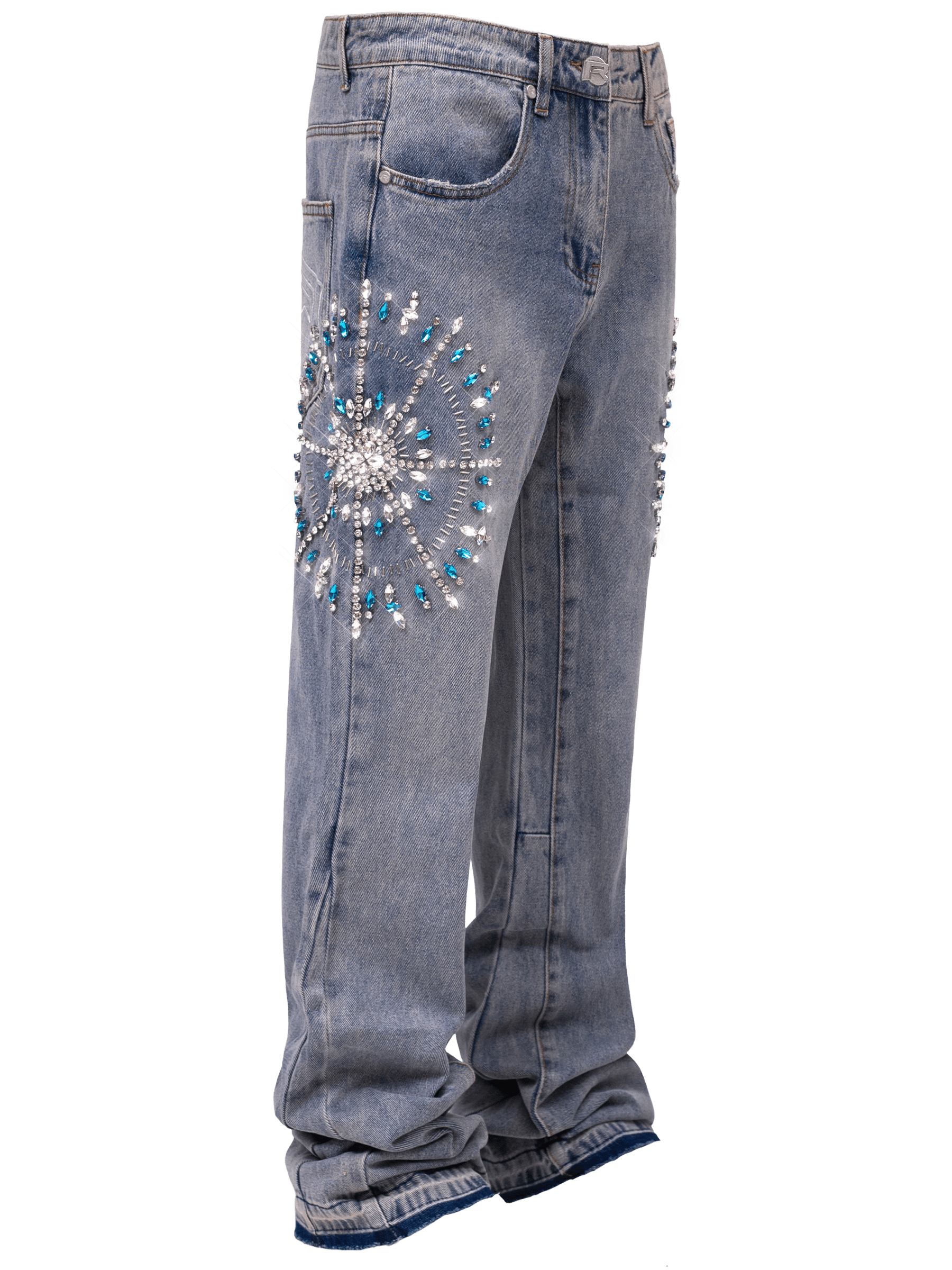Circle Diamond Denim - Light Stone