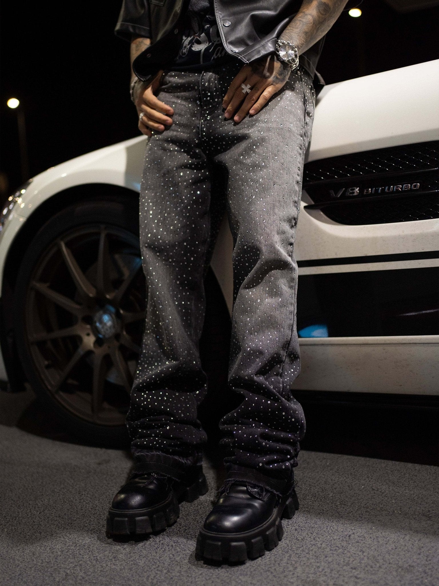 Crystal Flare Denim - Black - Reputation Studios