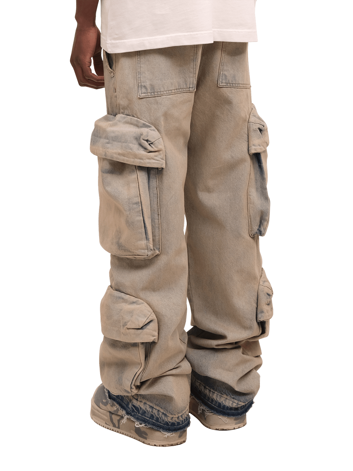 Double Cargo Denim - Cream Wash - Reputation Studios