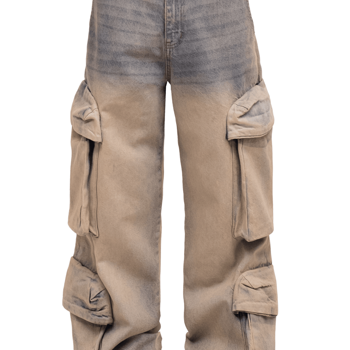 Double Cargo Denim - Cream Wash