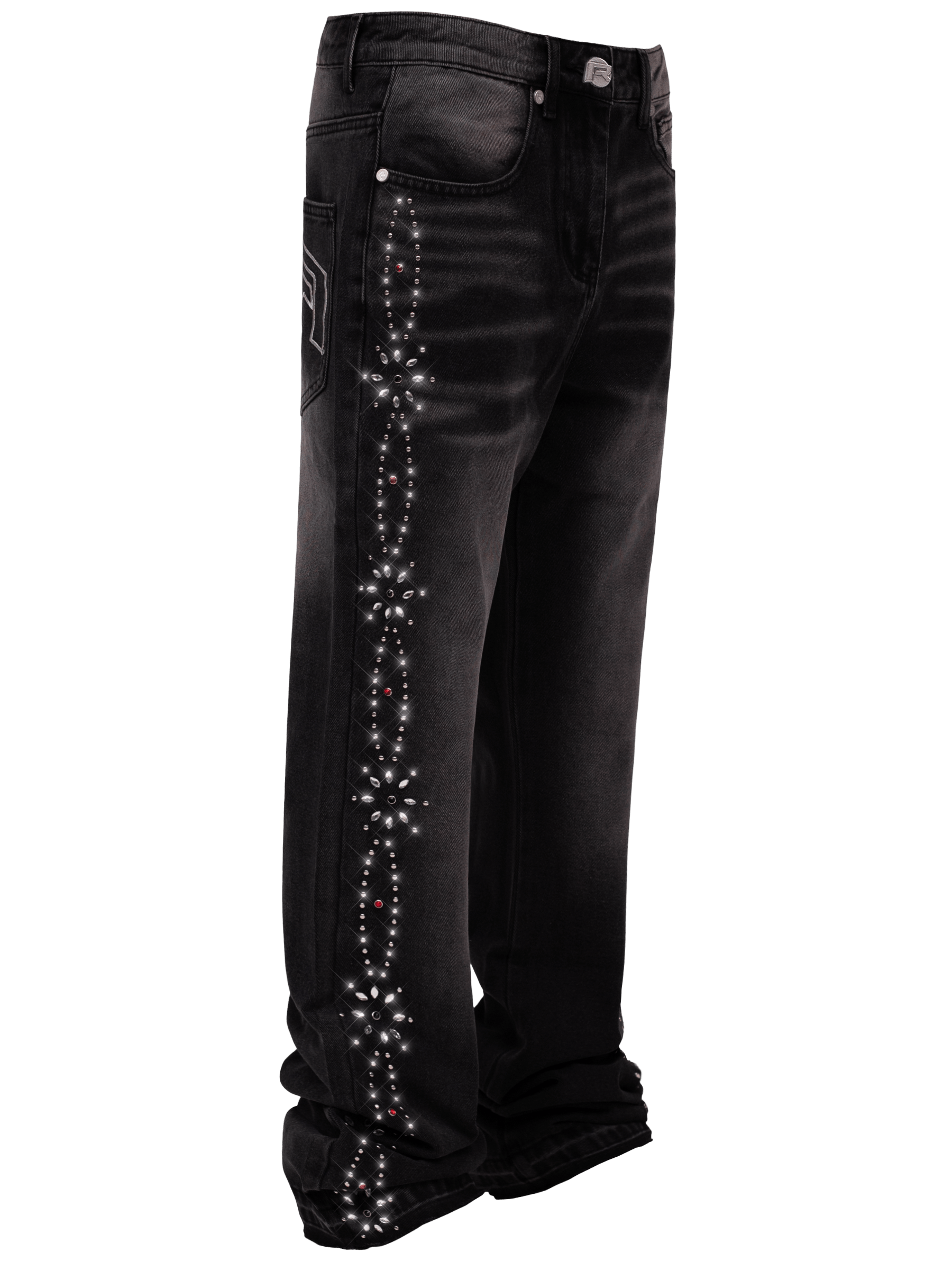 Embellish Pattern Denim - Black