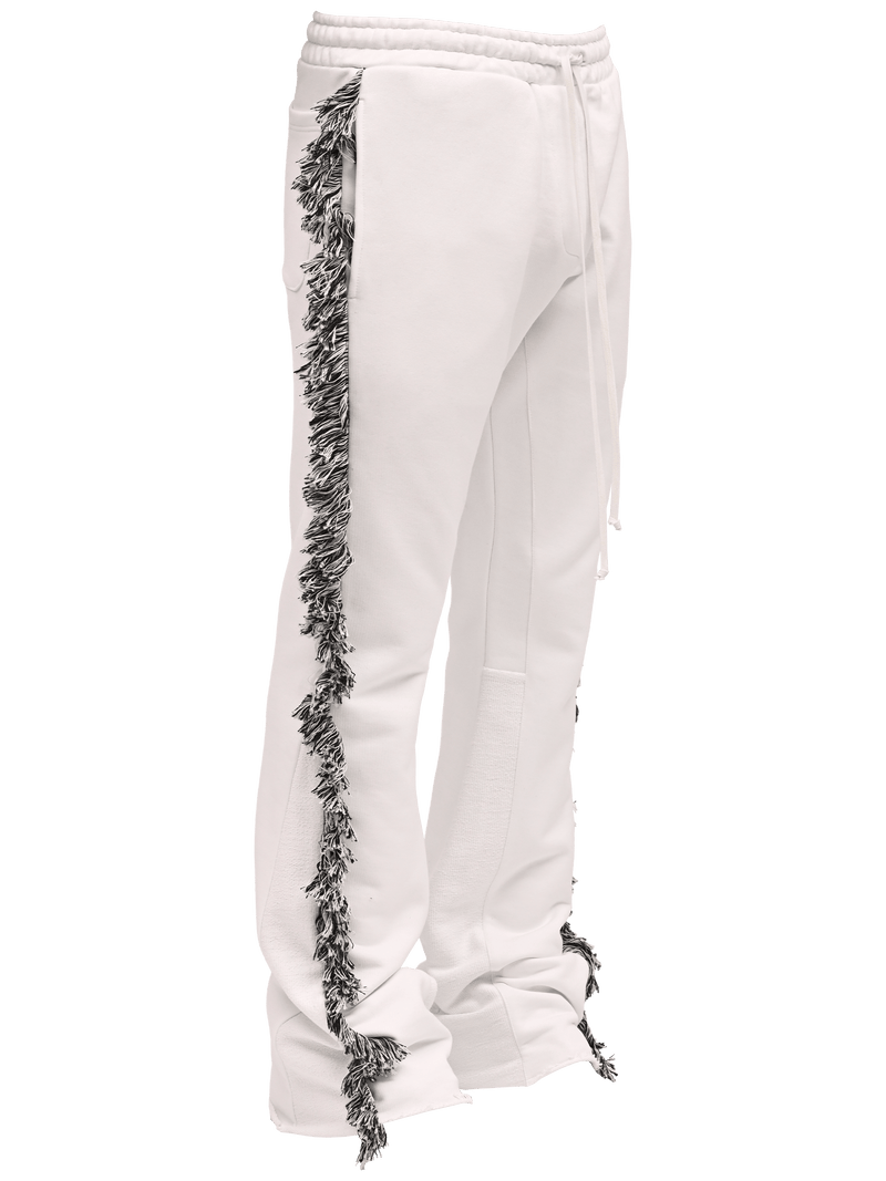 Flare Fringe Sweatpants - Off White
