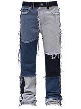 Patchwork Flare Denim - Light Stone