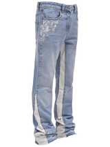 Flare Track Denim - Light Stone
