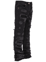 Thrashed Flare Denim - Black