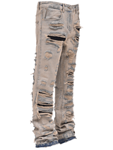 Thrashed Flare Denim - Cream Wash