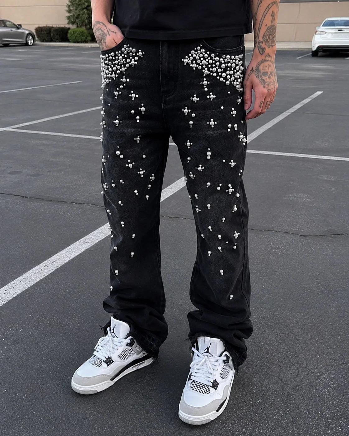 Gradient Pearl Denim - Black - Reputation Studios