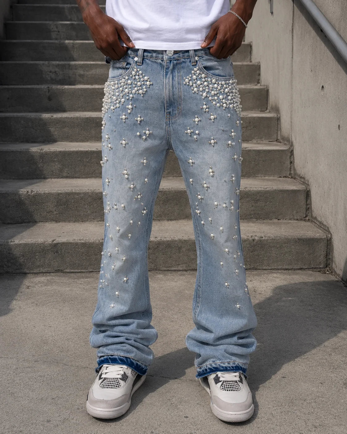 Gradient Pearl Denim - Light Stone