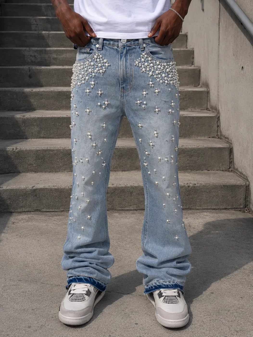 Gradient Pearl Denim - Light Stone