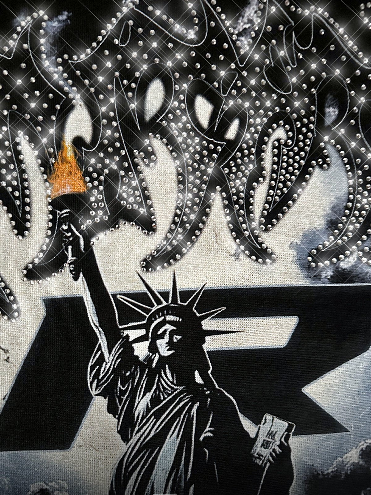 Liberty Blackout Rhinestone Tee - Reputation Studios