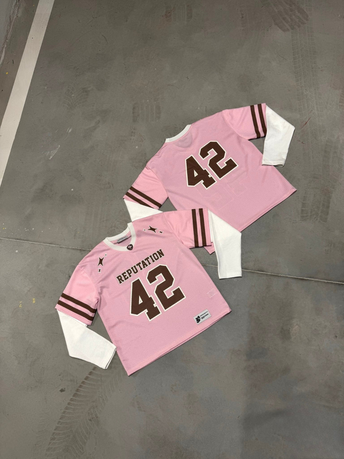 Mesh Layered Jersey - Pink - Reputation Studios