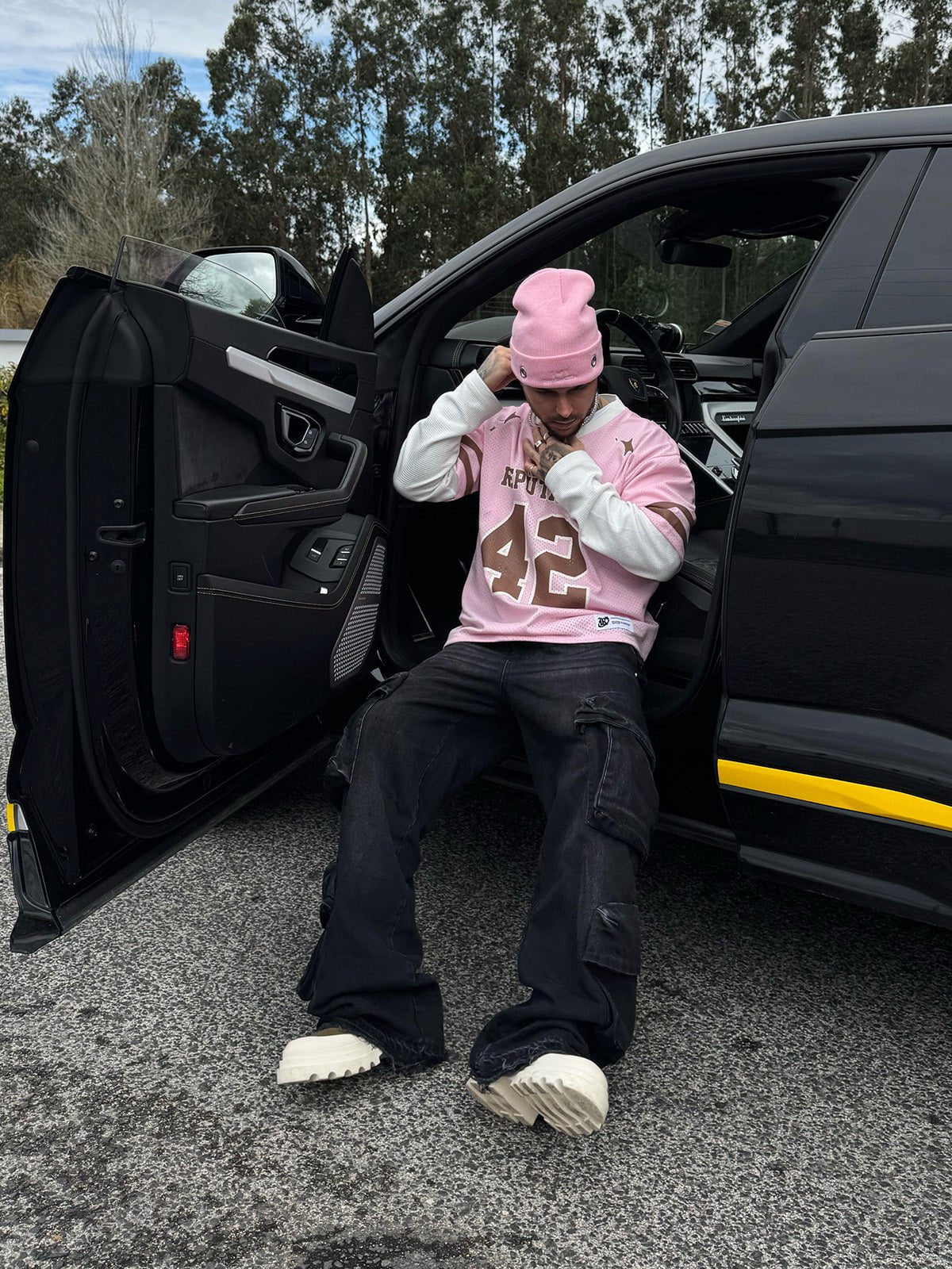 Mesh Layered Jersey - Pink - Reputation Studios