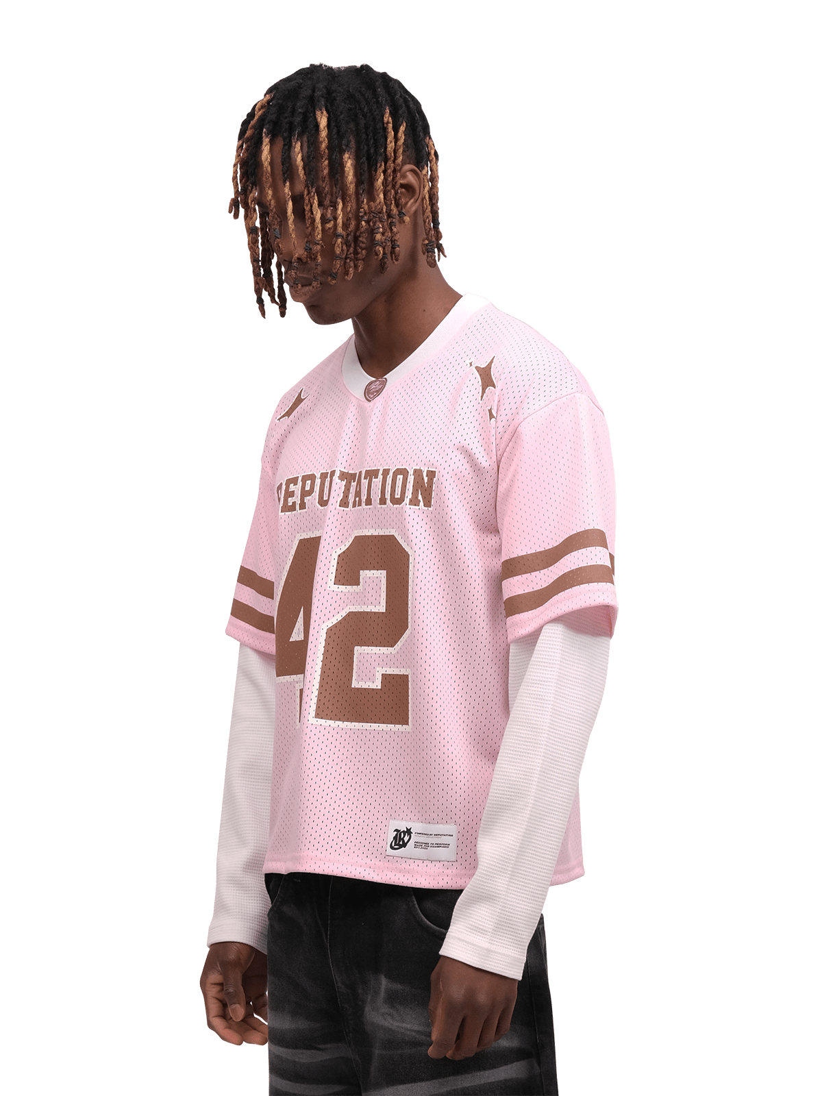 Mesh Layered Jersey - Pink - Reputation Studios