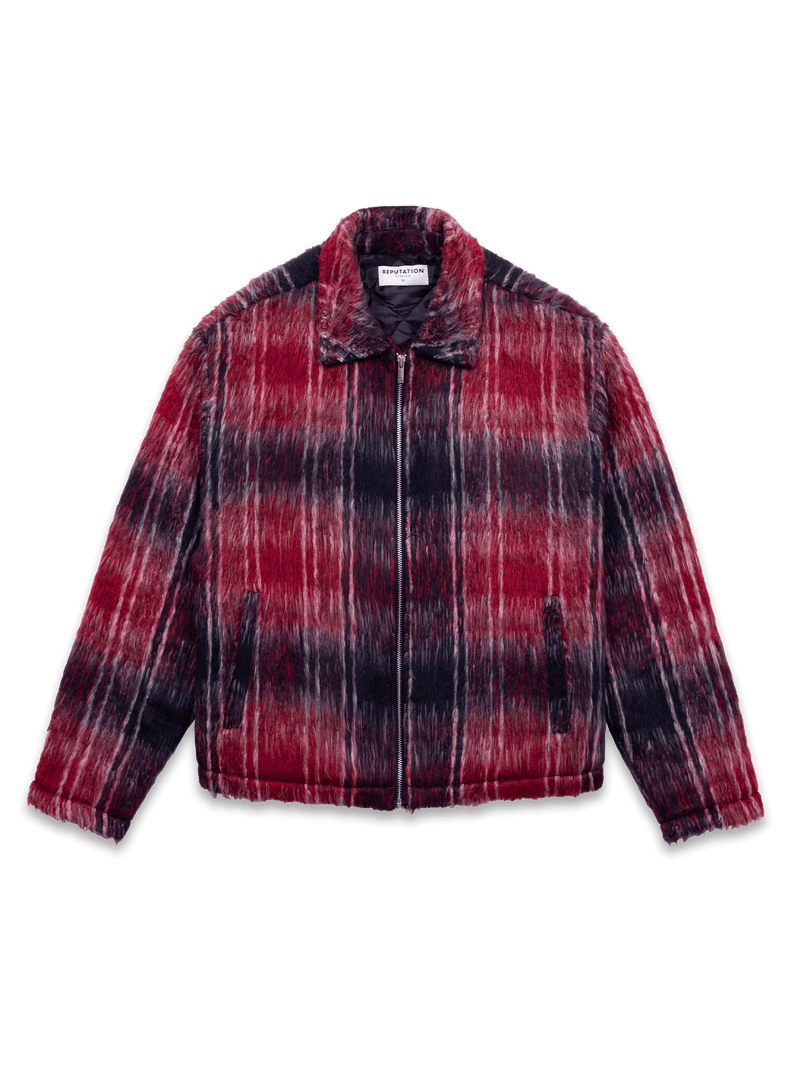 Mohair Cropped Jacket - Wine