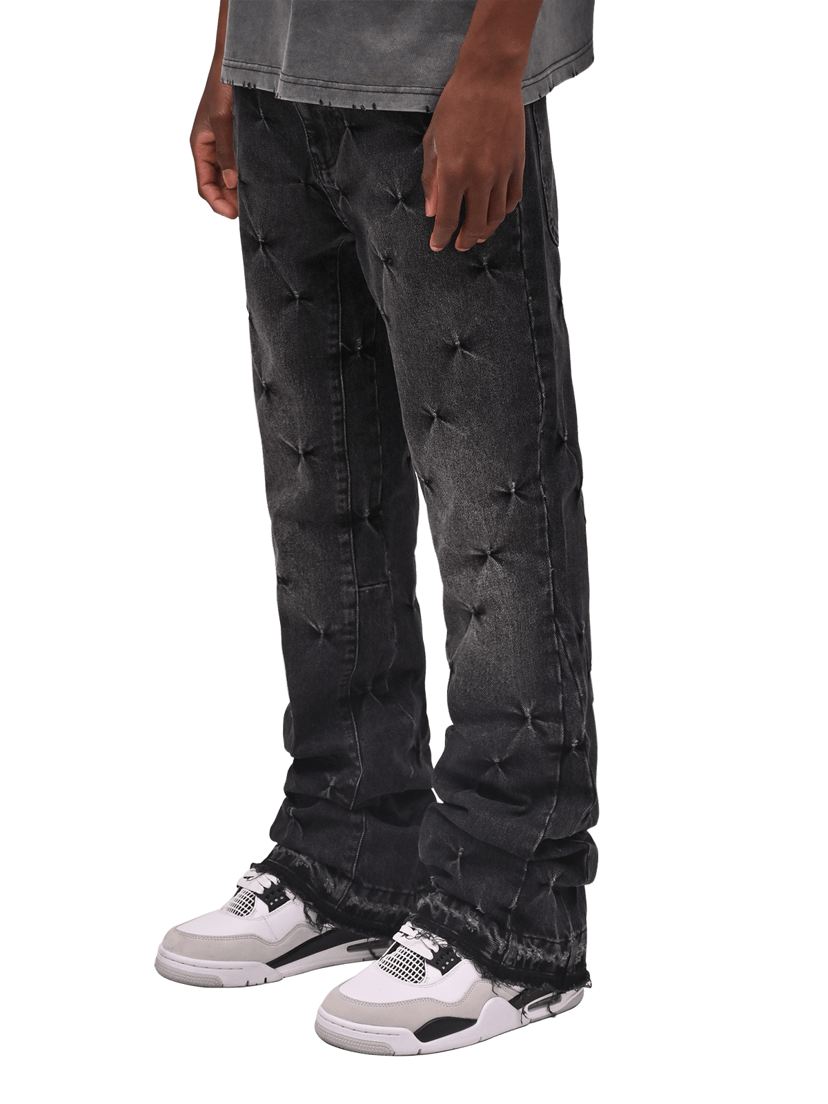 Pinched Flare Denim - Black - Reputation Studios