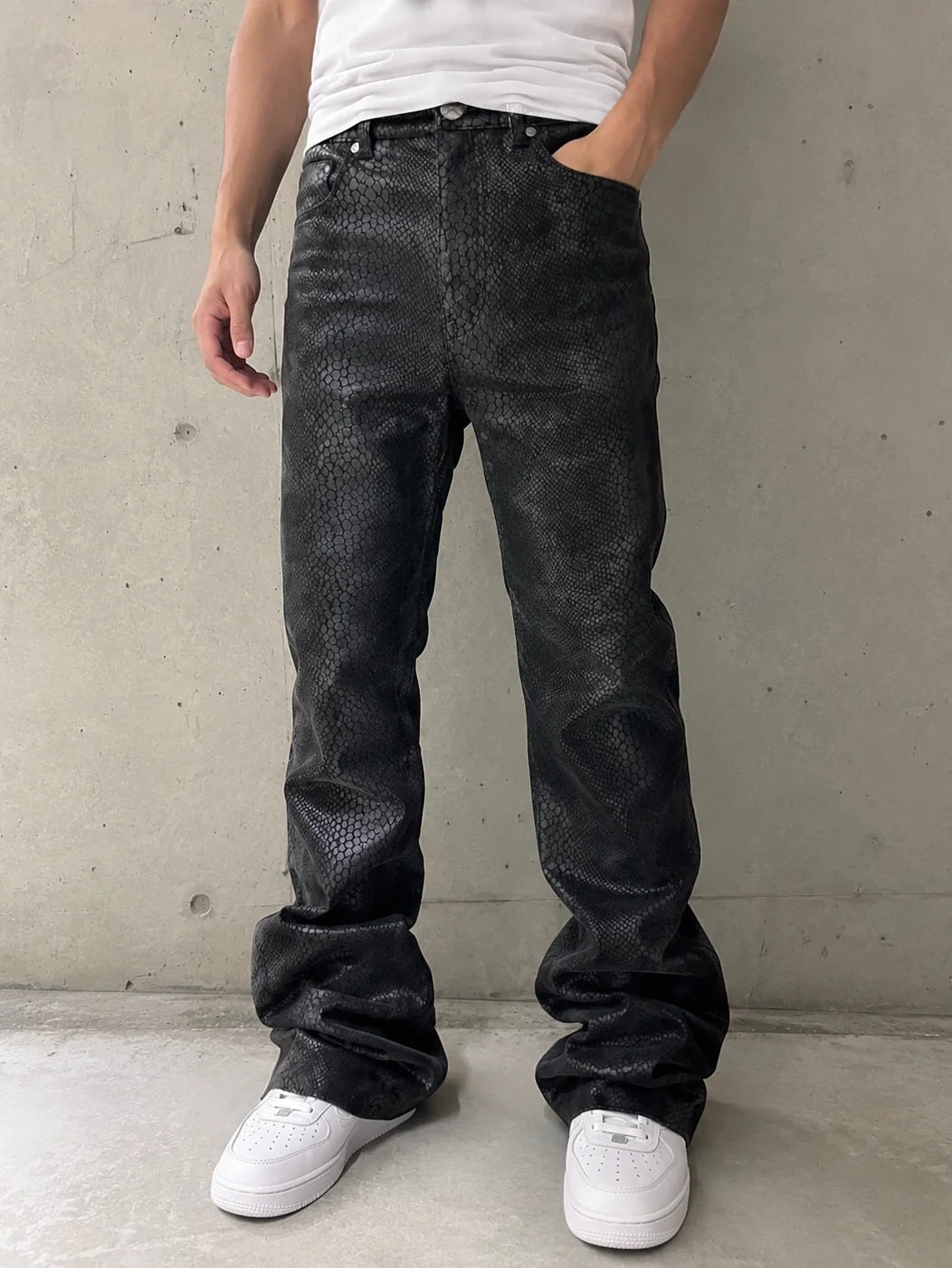 Python Camo Denim - Black - Reputation Studios