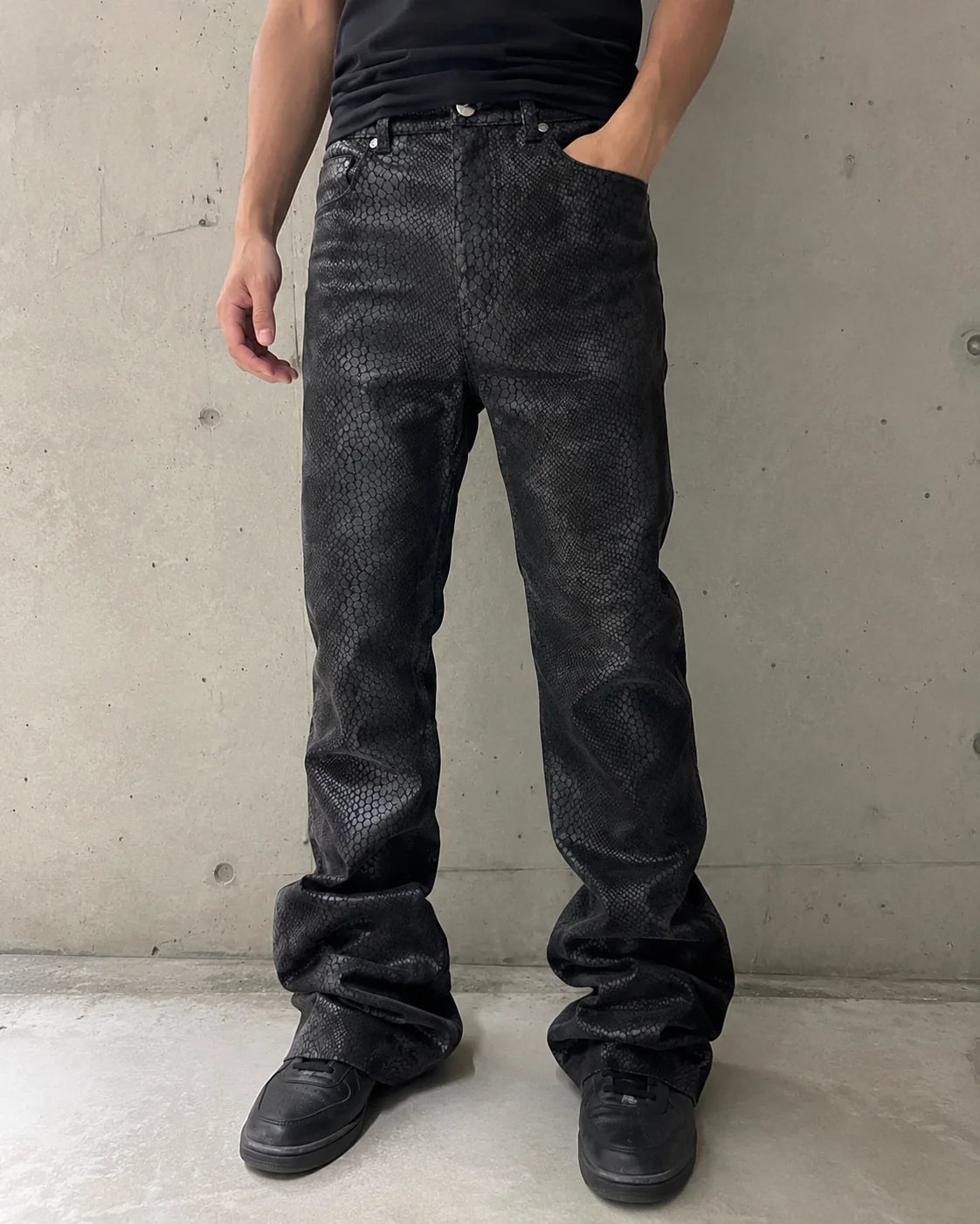 Python Camo Denim - Black - Reputation Studios